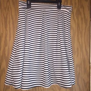 Black and white striped skirt