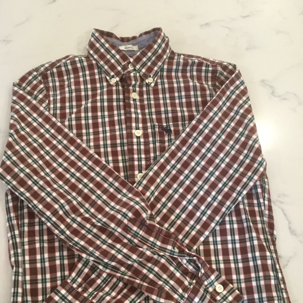 🎏 Abercrombie Kids Boys plaid long sleeve shirt