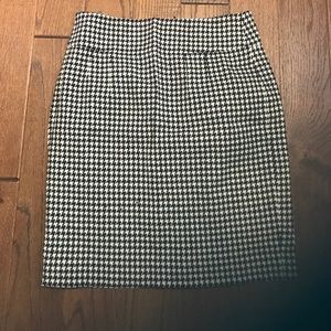 Black and white checkered skirt