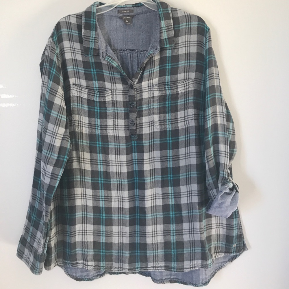 Eddie Bauer plaid pullover