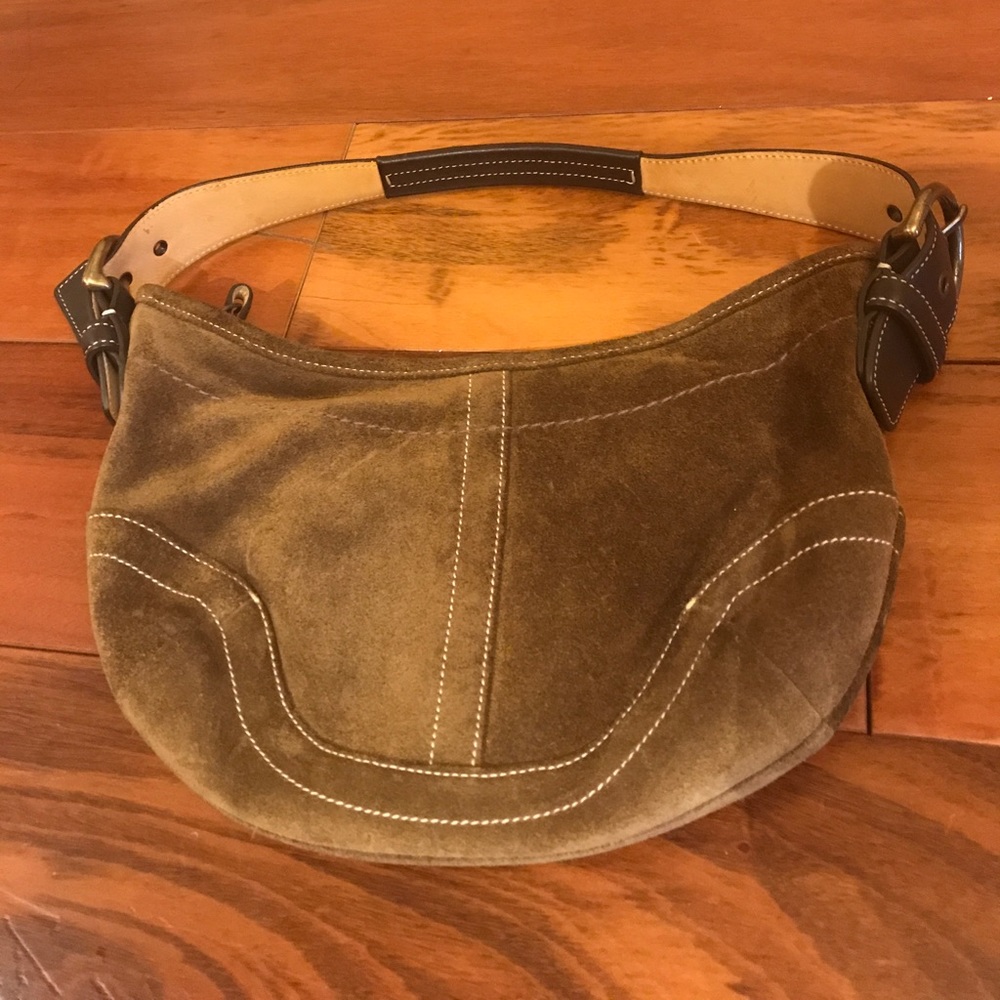 Women’s suede coach purse