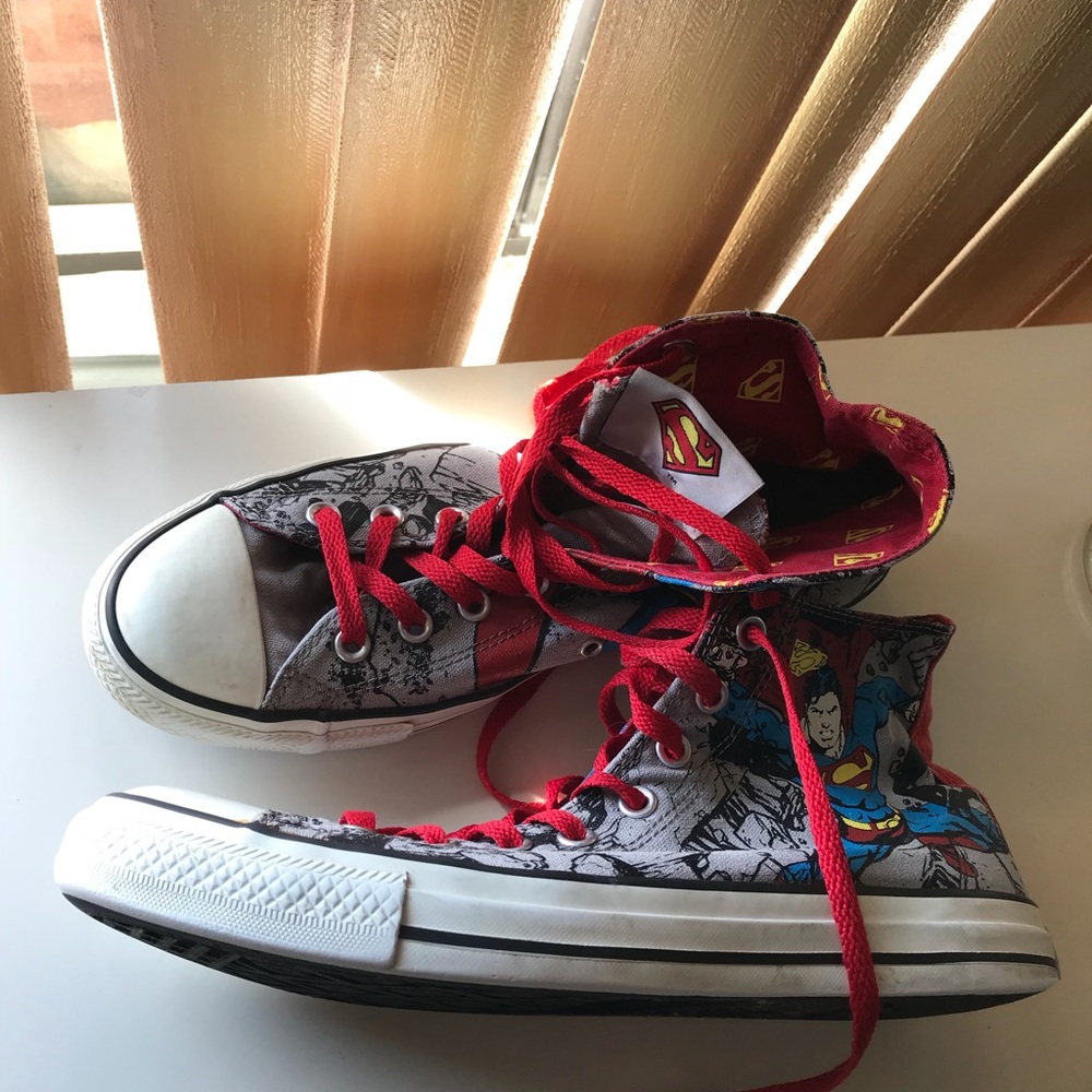 Superman high top converse shoes