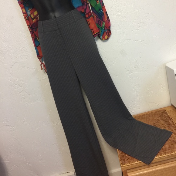 Chico's Pinstripe Gray Trouser Pants - Picture 2 of 7