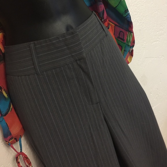 Chico's Pinstripe Gray Trouser Pants - Picture 3 of 7