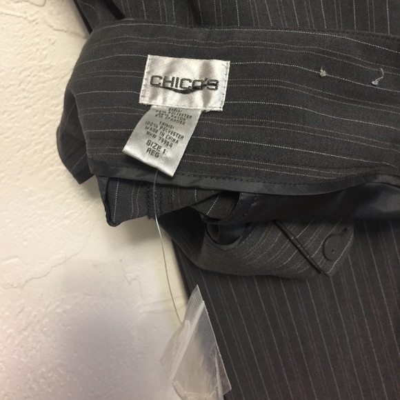 Chico's Pinstripe Gray Trouser Pants - Picture 6 of 7