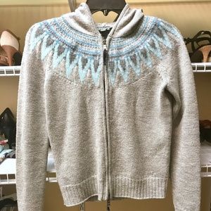 Extrafine merino double-zip Ann Taylor sweater S