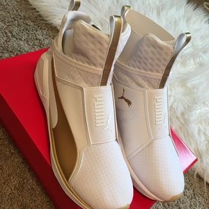 Fierce Kylie Jenner Gold Puma Trainers