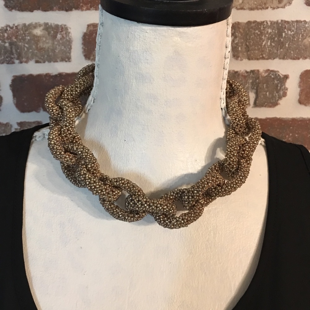 Preloved hand beaded chain link choker