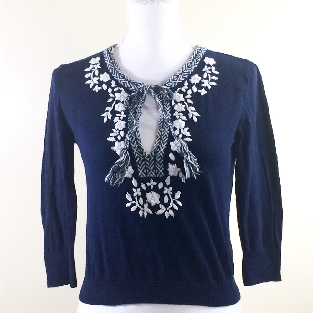 Embroidered Knit Top