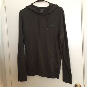 Army green Lacoste light hoodie