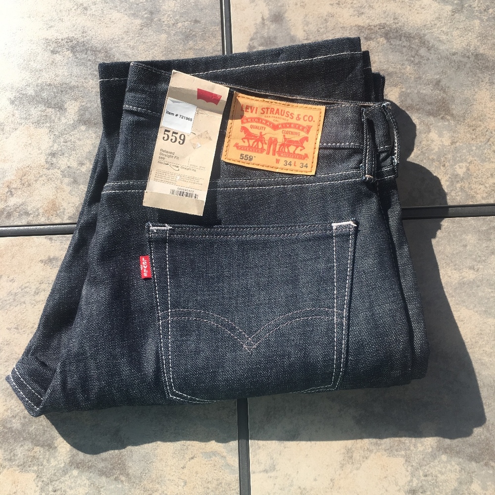 Levi's 559 Dark Wash Jeans NWT 34*34 Straight Leg
