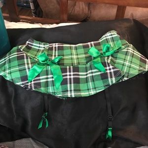 St Patrick's day mini skirt/garter belt