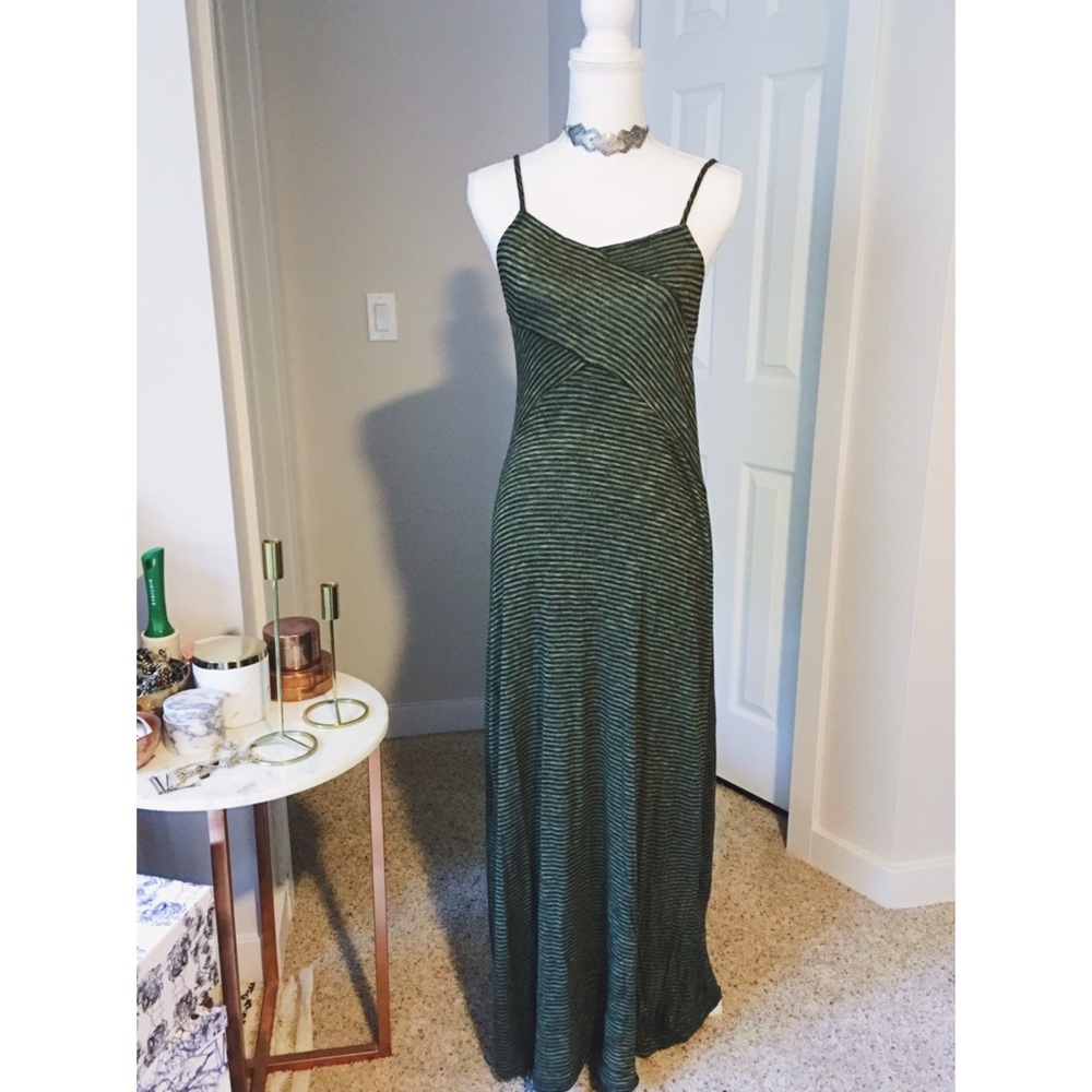 Grunge Green Striped Maxi