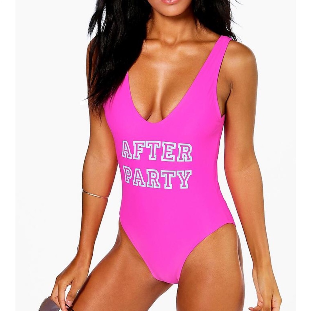 Pink after party one piece swimsuit