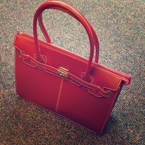 Leather portfolio Handbag