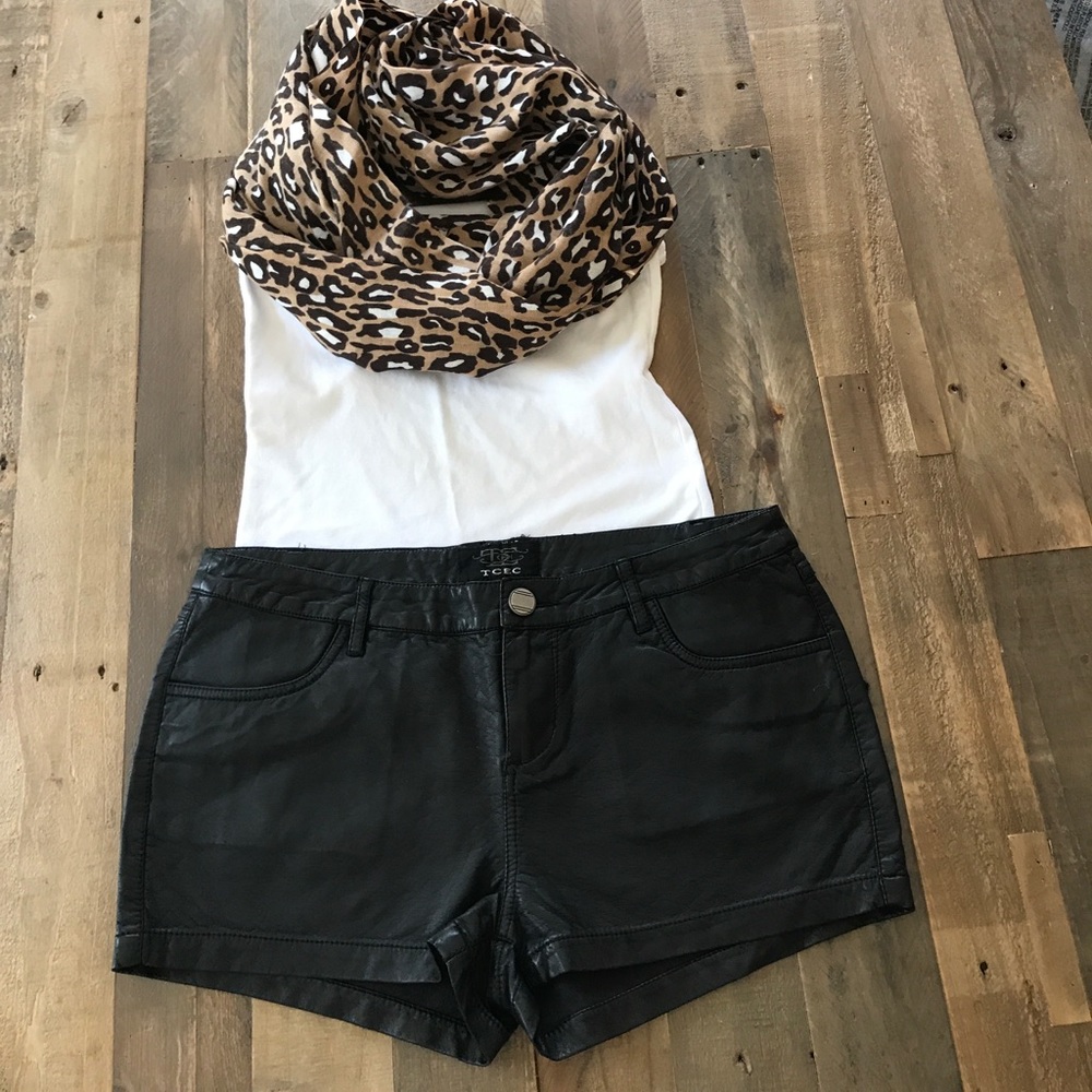 Faux leather shorts