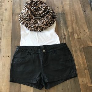 Faux leather shorts