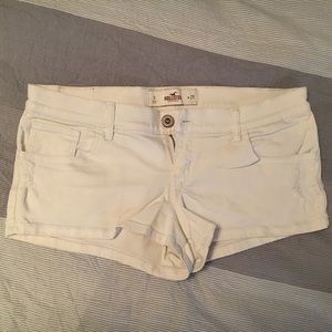 White hollister denim shorts size 9