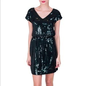 Trina Turk emerald sequin cocktail minidress XS