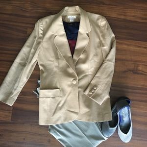 Vintage 100% Wool Ann Taylor Khaki Blazer