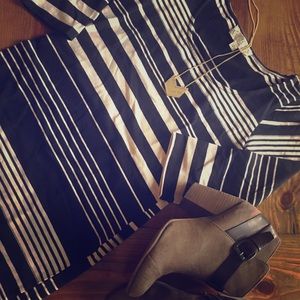 Pink Rose Stretchy Striped Mini Dress