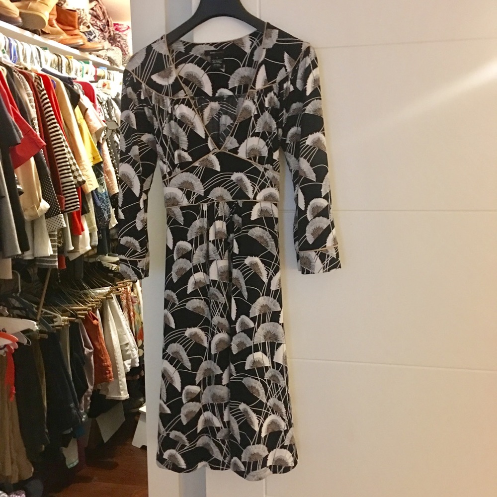 BCBG Pattern Print Tie Back Dress