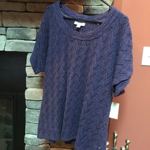 Purple Coldwater Creek pointelle sweater