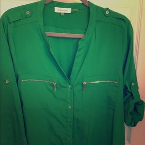 Calvin Klein Kelly green blouse