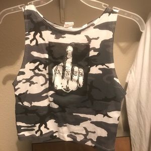 Rihanna Anti Tour Camo Cropped Top