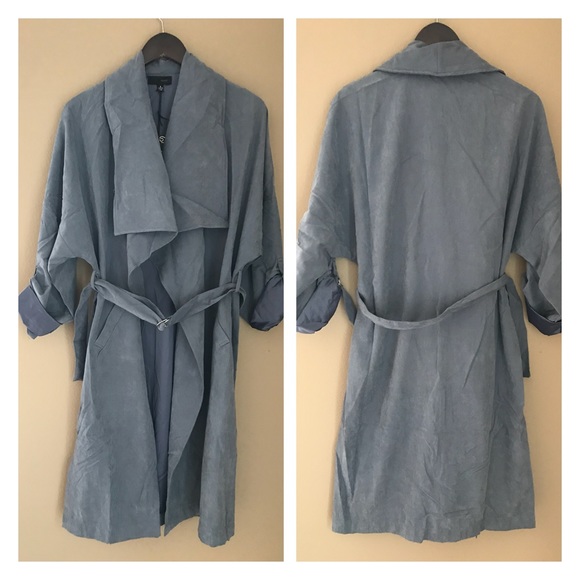 Dusty blue lapel neckline duster jacket - Picture 4 of 5