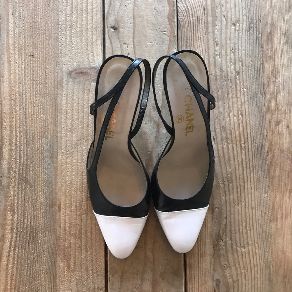 Vintage Chanel Slingbacks Cap Toe
