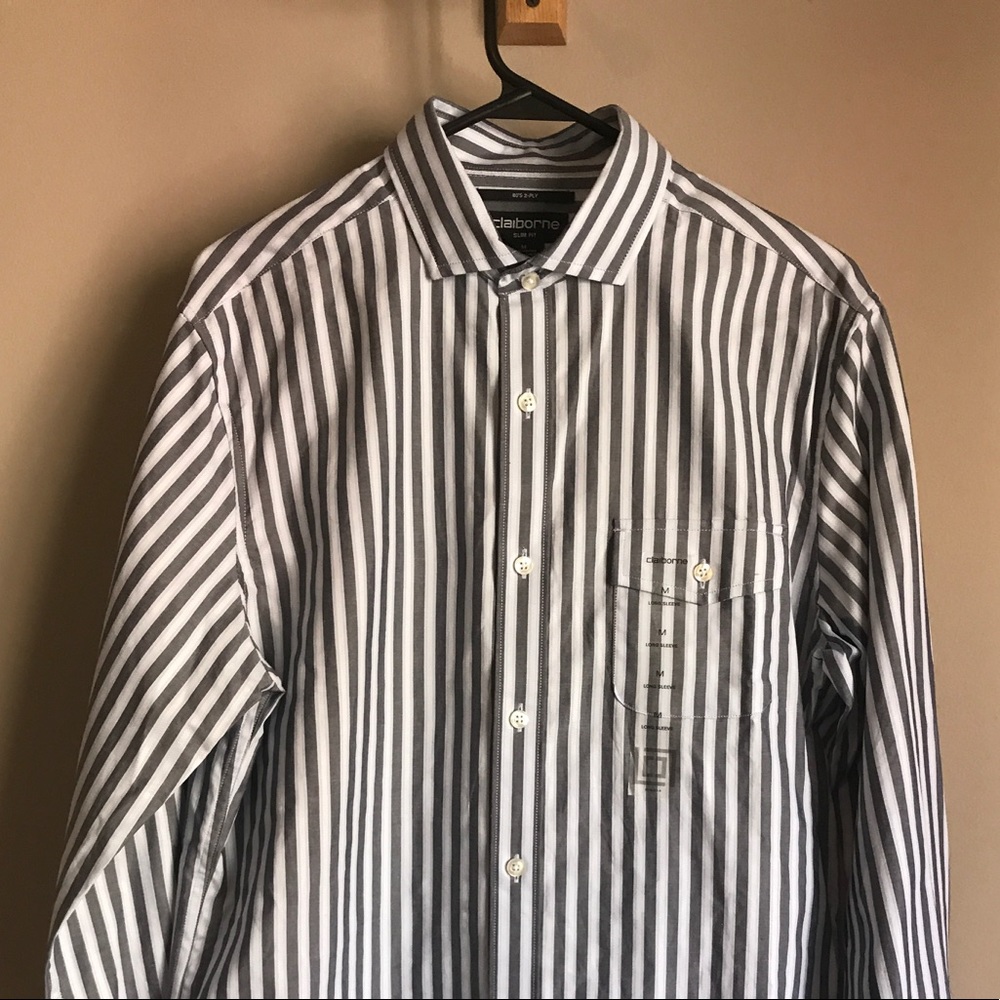 NWT Grey Striped Dress Shirt