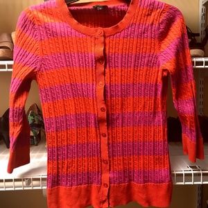 Bright, preppy cableknit cardi