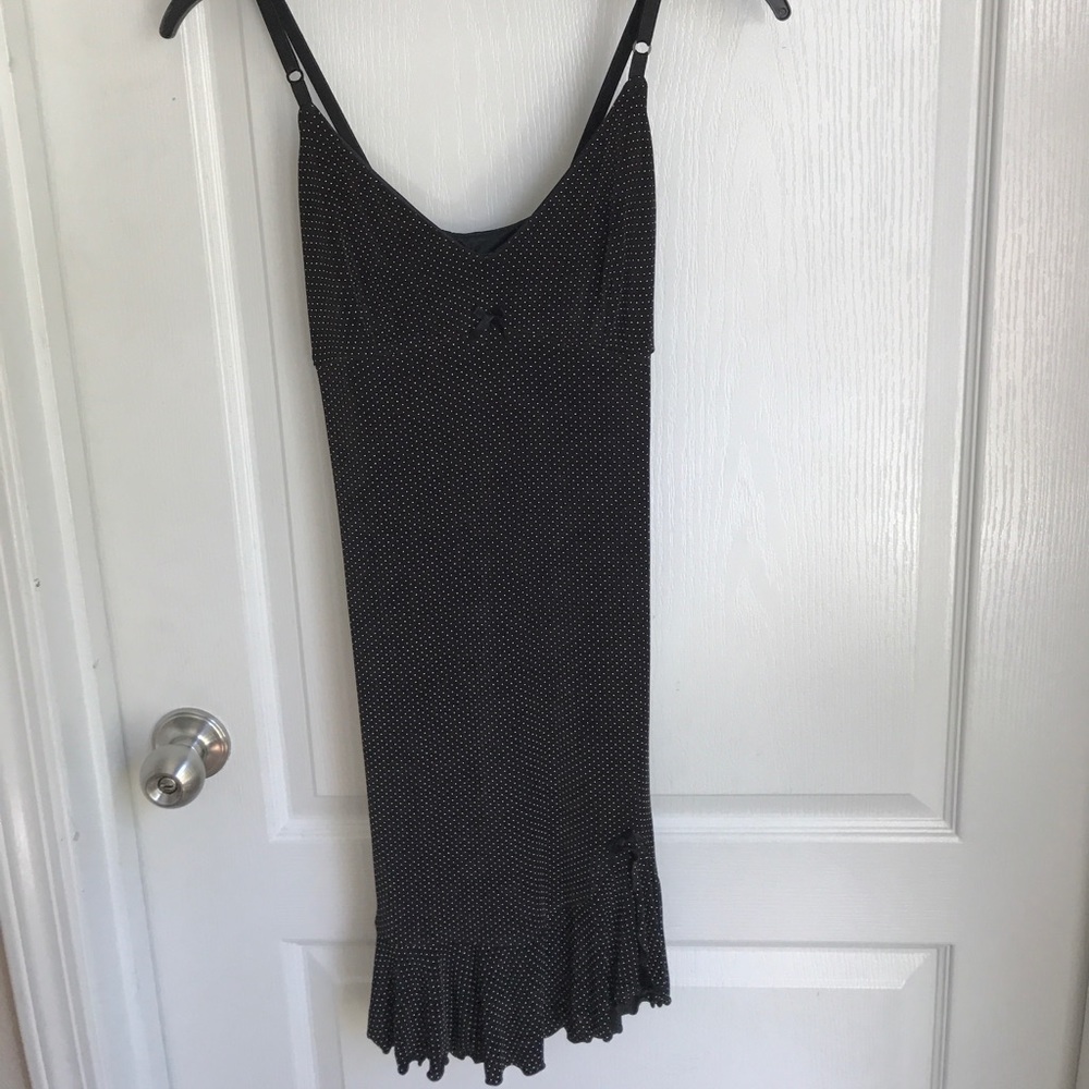 Bebe black polka dots slip dress size S