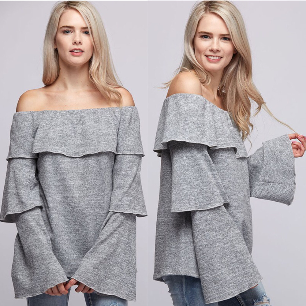 IN STOCK 3 Pack Off the Shoulder Tiered Sweater