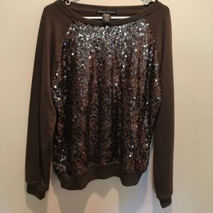 Sequins sweatshirt - brown