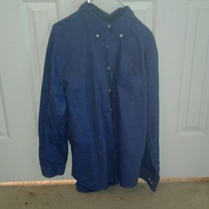 Solid Blue Button-Down with Left Breast Pocket