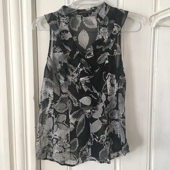 black and white sheer express blouse - Picture 1 of 4