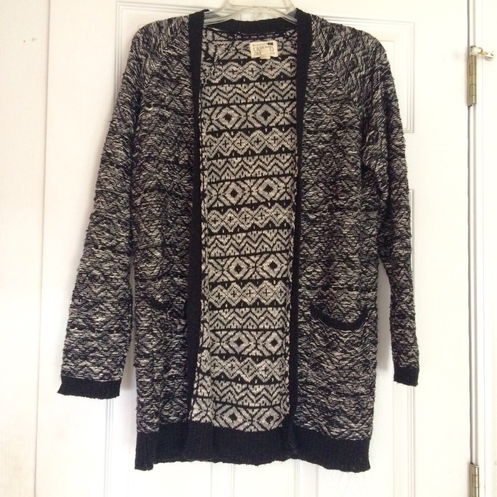PacSun Cozy Marled Black Trim Cardigan