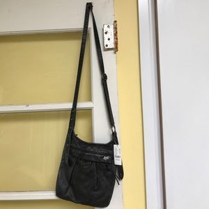 Fox Crossbody bag in black leather