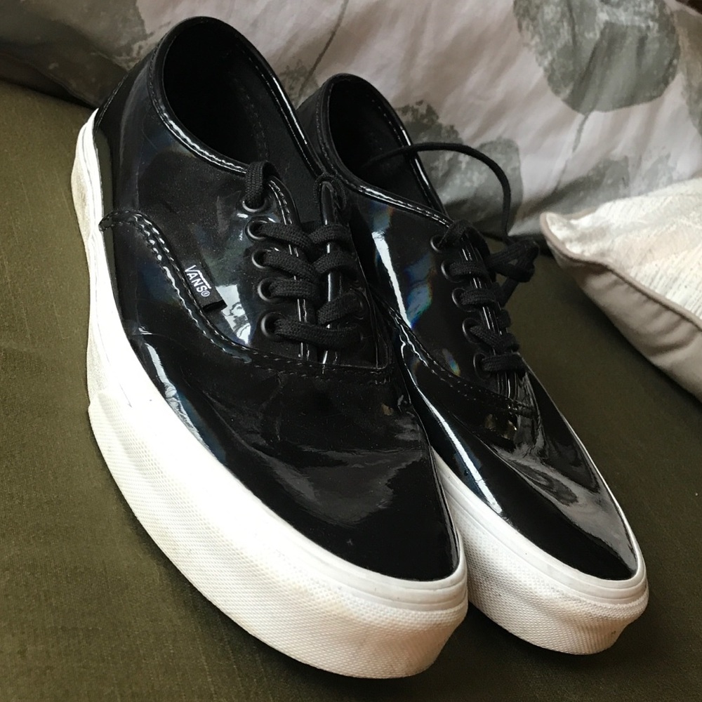 Authentic patent black vans