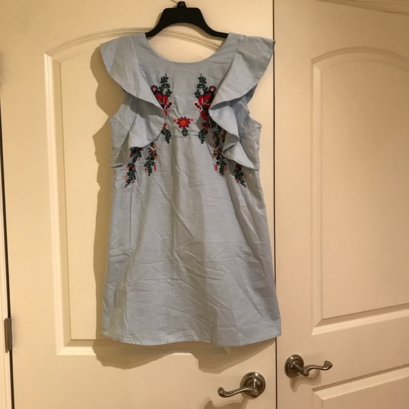 Blue ruffle dress - Picture 1 of 3