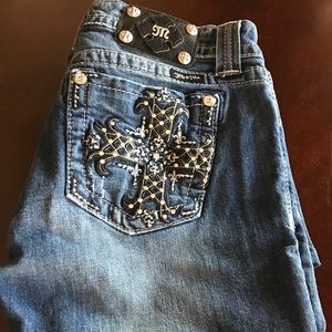 Miss Me Jeans with Cross Embellishment