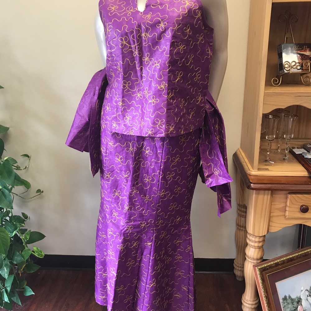Purple African outfit three pieces