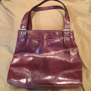 Purple leather shoulder bag - lightly used