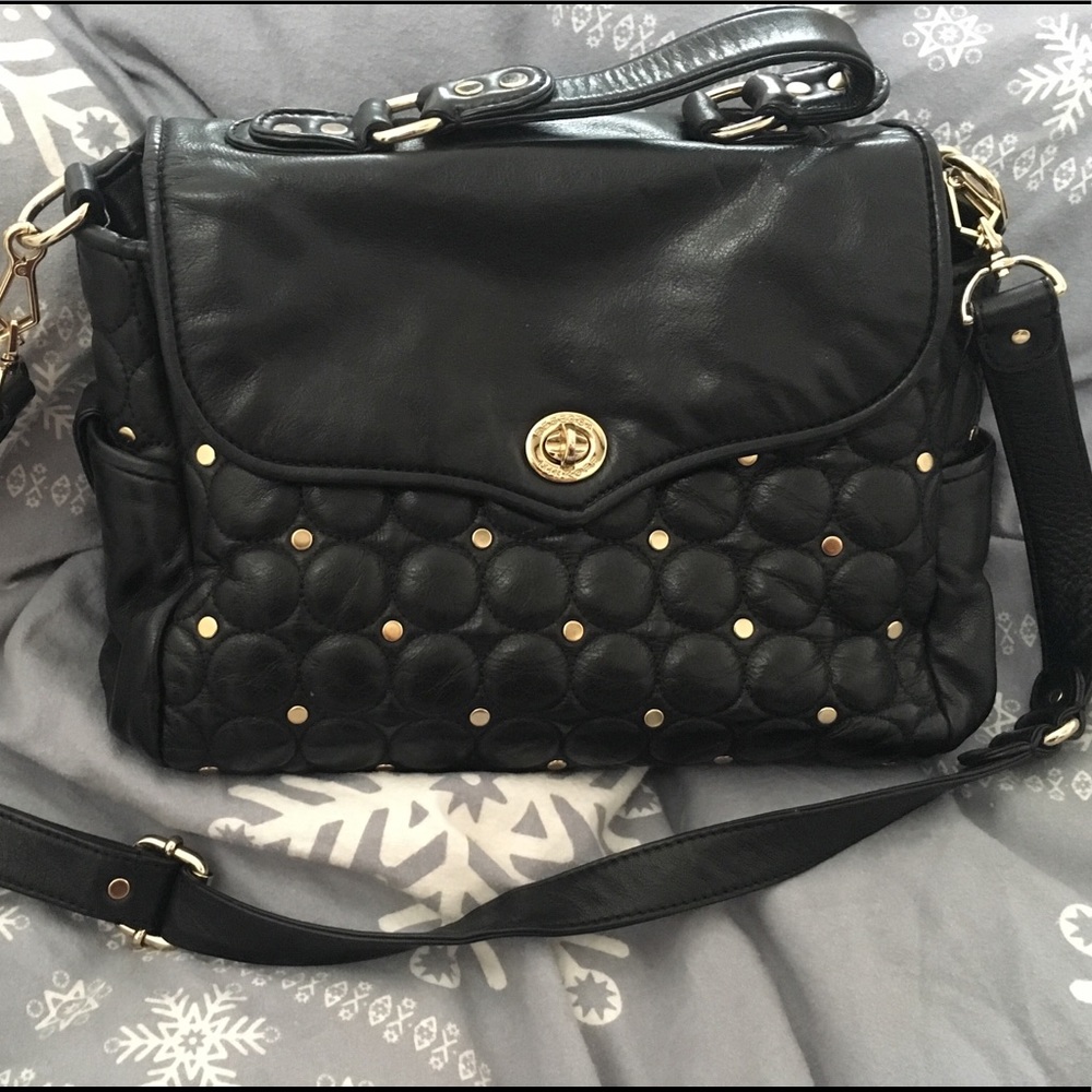 Rebecca Minkoff Black and Gold Studded Purse