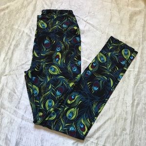 Lularoe Peacock feather OS leggings