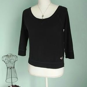 Hollister Long Sleeve Navy Blue Top