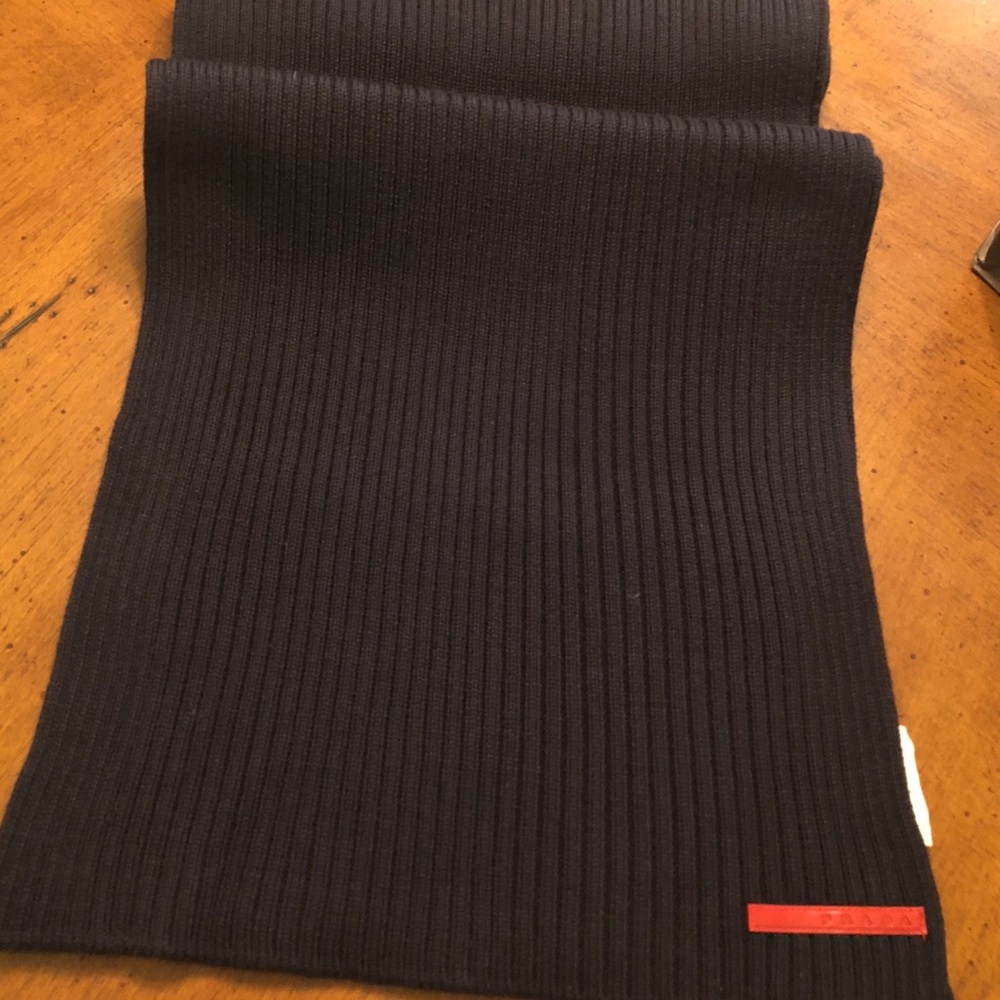 PRADA  💯% AUTHENTIC BLUE RIBBED SCARF