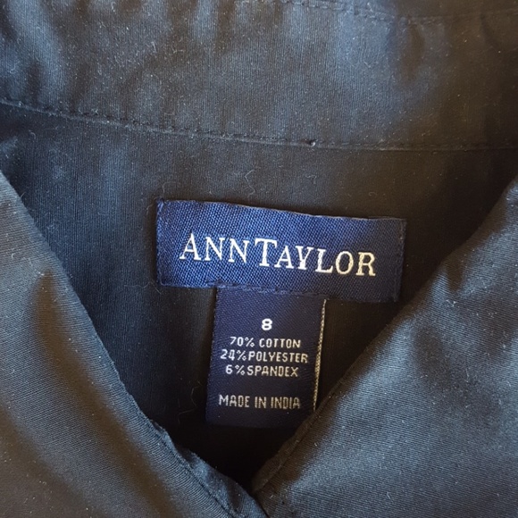 Ann Taylor black 3/4 sleeve button-down - Picture 3 of 4